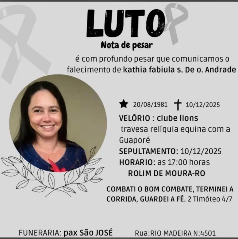 Nota de Pesar: Kathia Fabiula 
