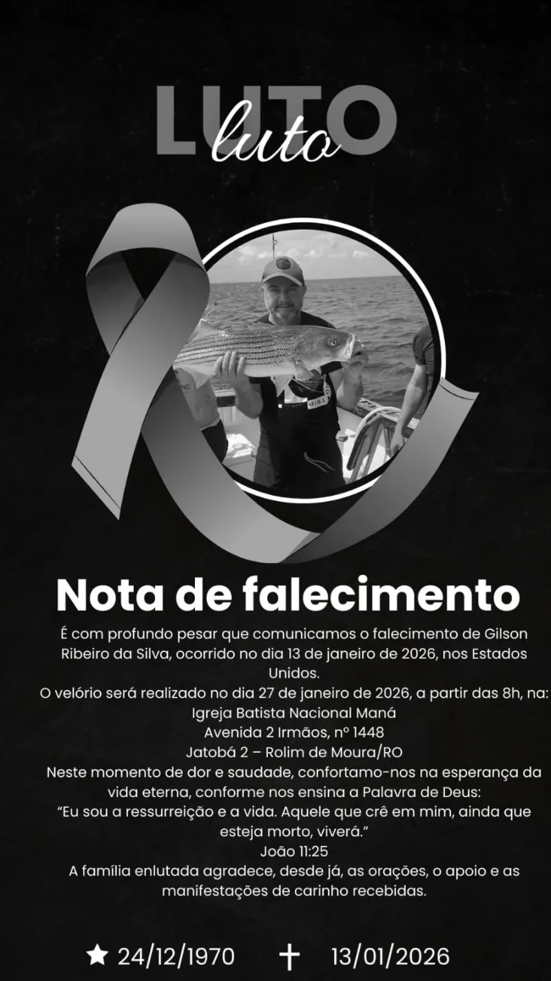 Rolimourense que morreu nos Estados Unidos será velado na Igreja Batista Nacional