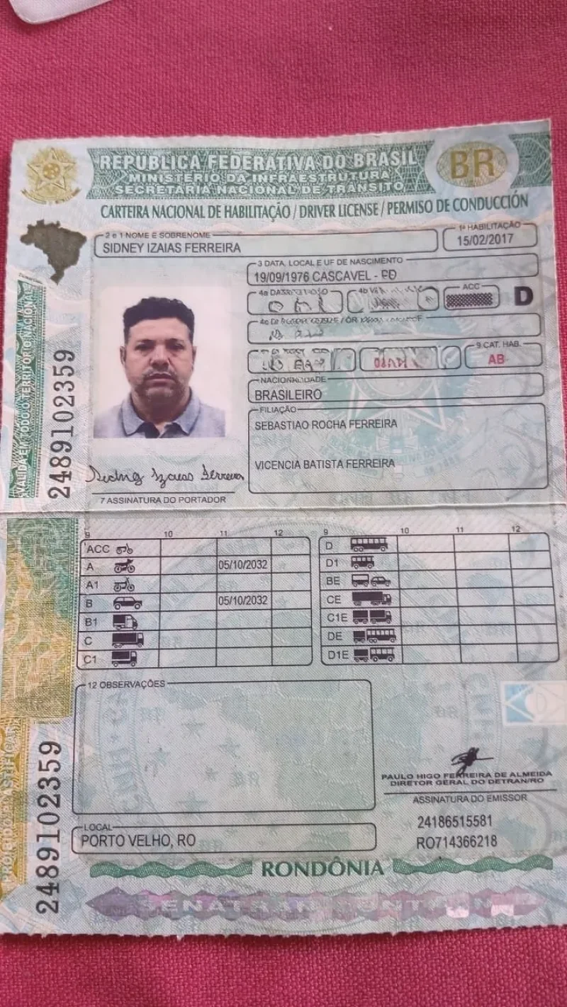 Documento encontrado: Sidney Izaias Ferreira 