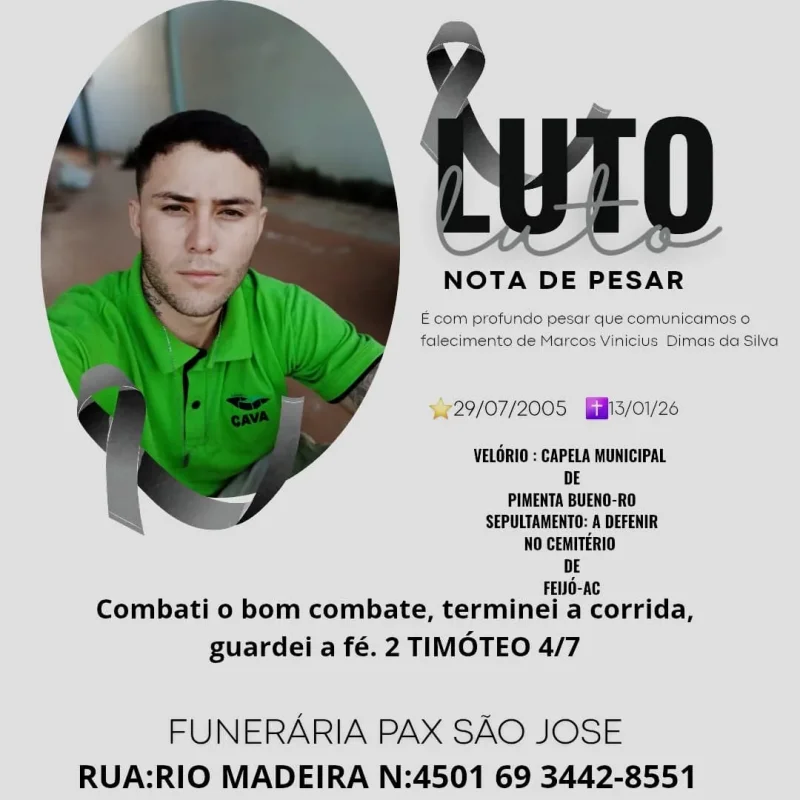 Nota de pesar: Marcos Vinicius Dimas da Silva