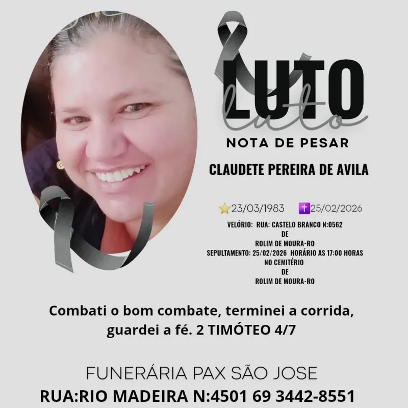 Nota de pesar: Claudete Pereira de Ávila 