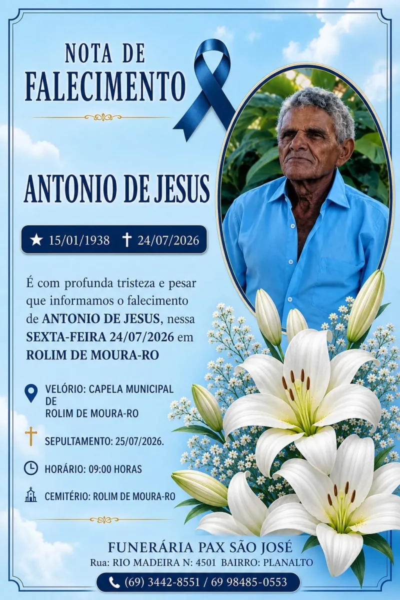 Nota de Pesar: Antonio de Jesus 