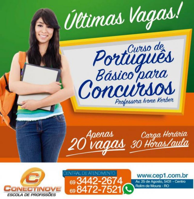 Rolim:Últimas vagas para o curso de português para concurso na Conectinove