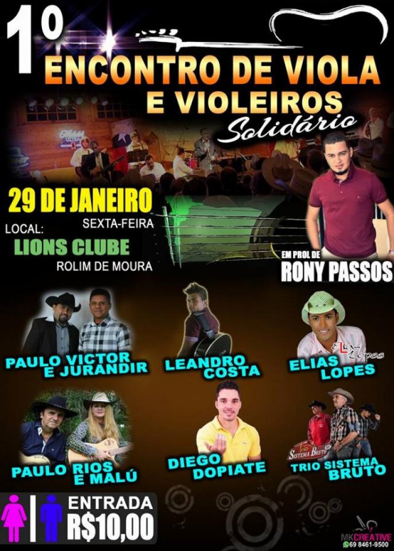 Mais um evento solidário busca arrecadar dinheiro para o cantor Rony Passos