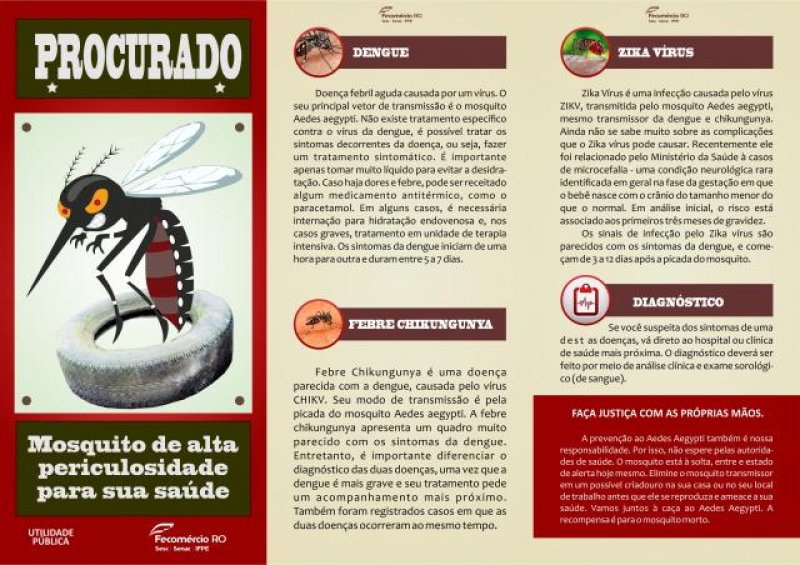 Sistema Fecomércio-RO fará campanha de conscientização contra o mosquito Aedes Aegypti