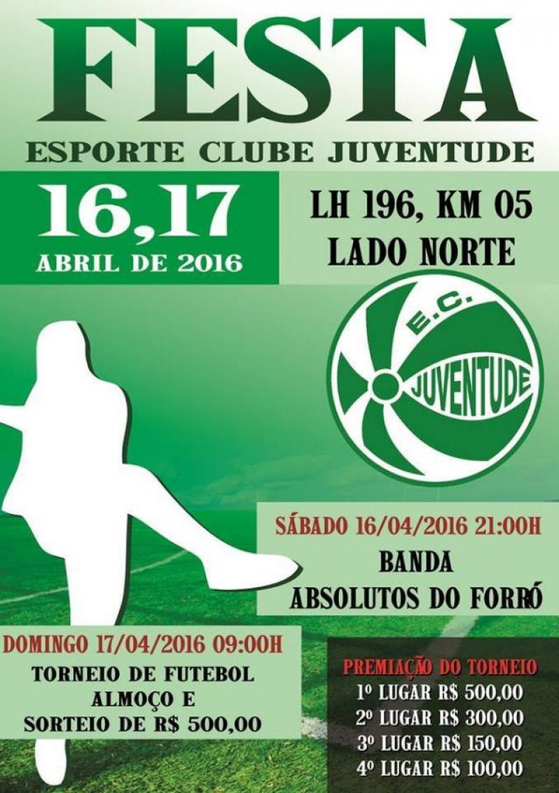 Rolim: Festa do Esporte Clube Juventude é neste final de semana na linha 196