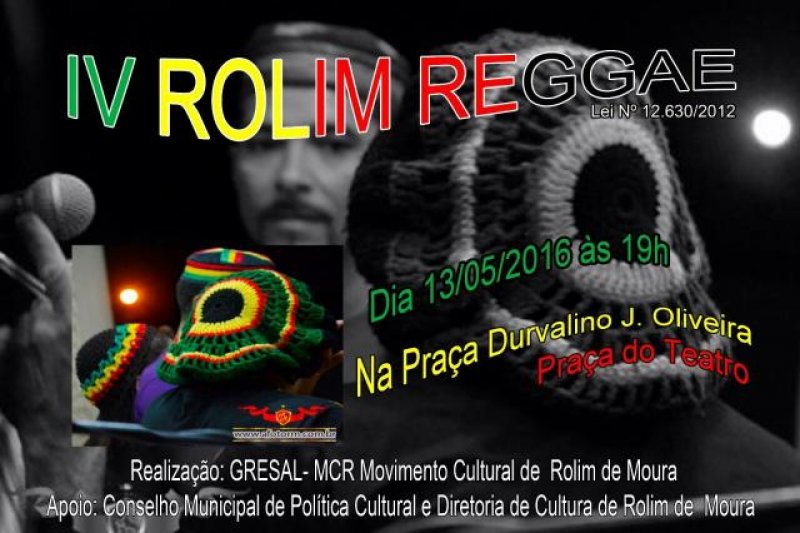 Acontece nesta sexta-feira, 13, o IV Rolim Reggae