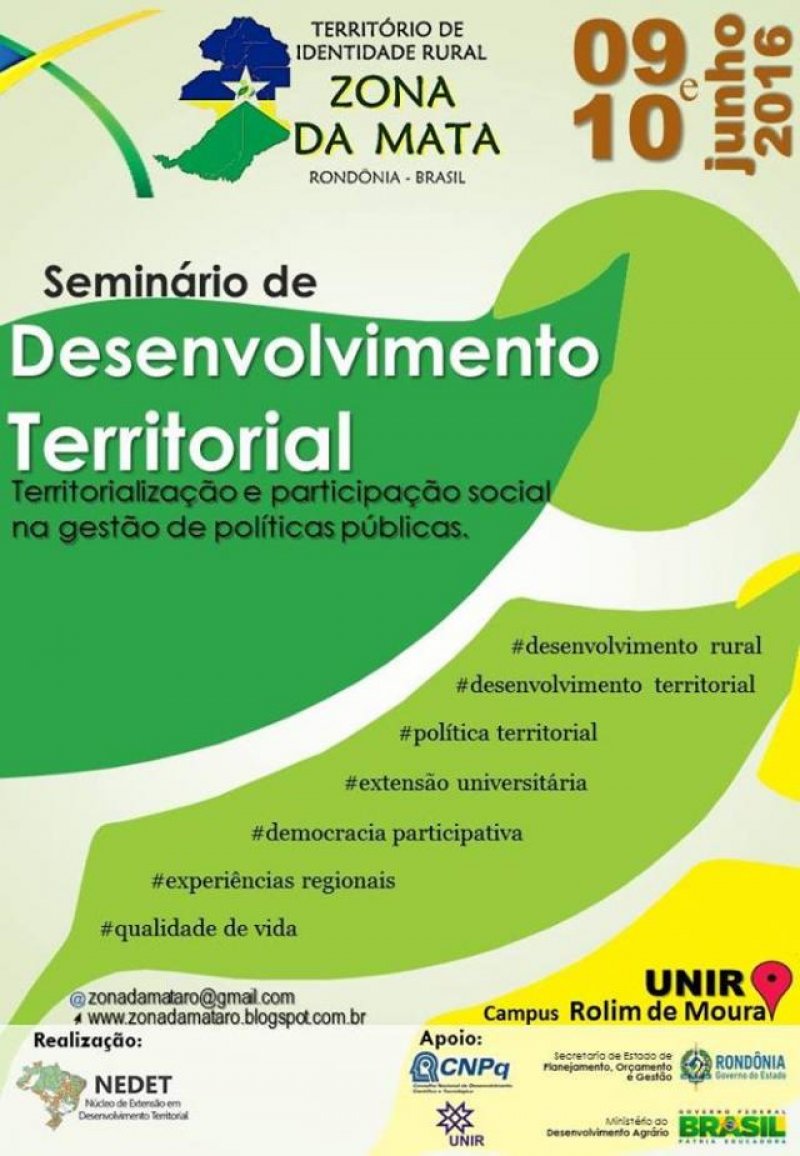 Rolim:UNIR promove evento sobre desenvolvimento territorial e participação social na gestão de politicas públicas