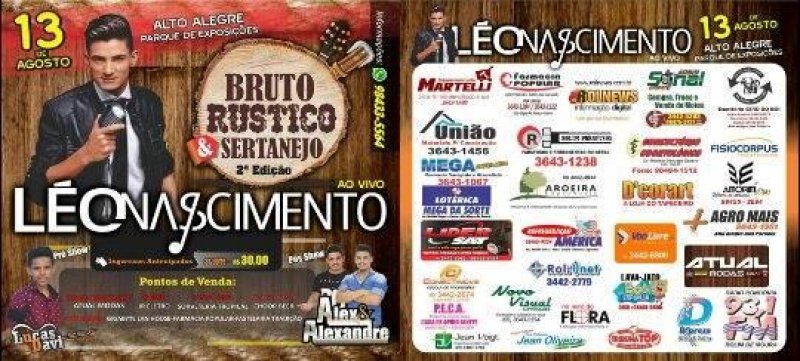 Alto Alegre:Público confirma presença em show de Léo Nascimento no Bruto Rústico e Sertanejo