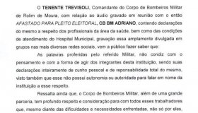 Rolim de Moura - Comandante do Corpo de Bombeiros emite Nota de Esclarecimento