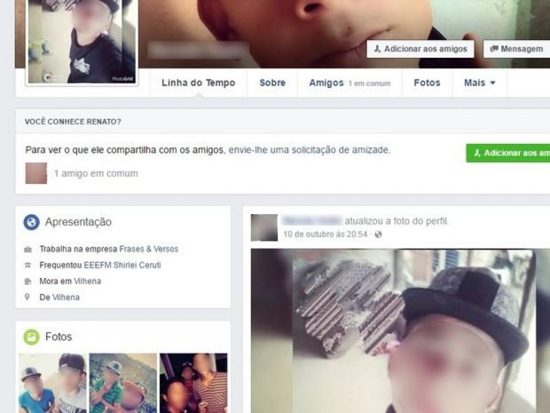 Menina é assaltada e diz que suspeito é amigo dela no Facebook, em Vilhena