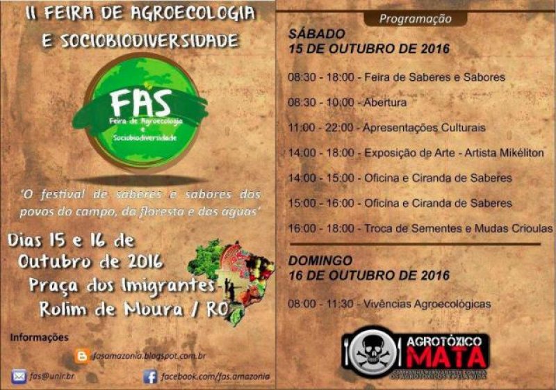 Rolim recebe Feira de Agroecologia e Sociobiodiversidade neste sábado, 15