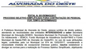 Liminar determina suspensão de Processo Seletivo da Prefeitura de Alvorada