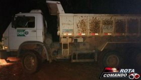 Caminhão roubado do DER é encontrado em Costa Marques