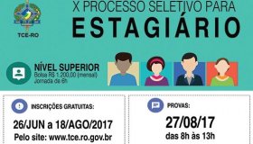 Estão abertas as inscrições para estagiário do Tribunal de Contas;...