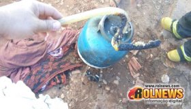 Vazamento na mangueira de botija de gás causa princípio de incêndio em Cacoal
