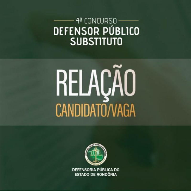 Número de inscritos no IV Concurso para Defensor Público da DPE-RO ultrapassa 1500
