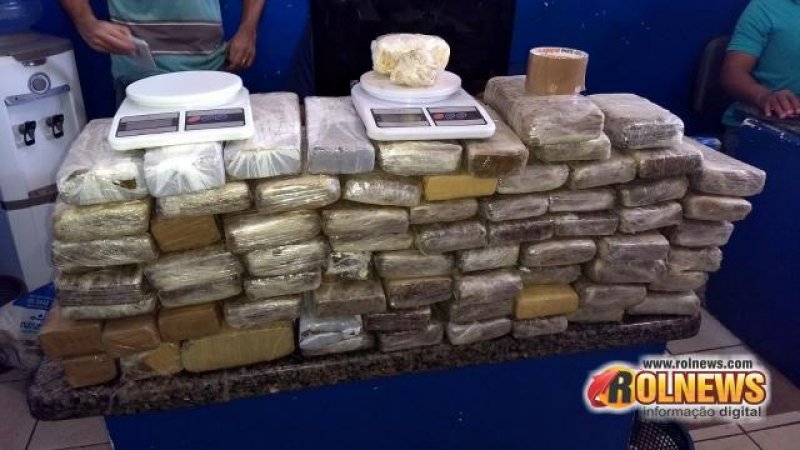 Aproximadamente 50 quilos de maconha foram apreendidos em Cacoal pela PM