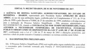 Após cancelamento, Idaron lança edital de nova seleção de veterinários