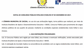 Câmara de Cacoal oferece salário de R$ 9.206 em concurso com 13 vagas