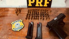 PRF prende homem com pistola e quase 60 munições na BR-364