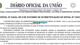 AGU anuncia a retificação do concurso público com 100 vagas; inscrições...