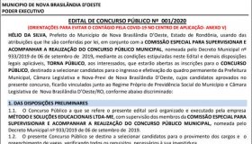 Prefeitura de Nova Brasilândia abre concurso e oferece 84 vagas em todos os...