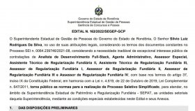 Rondônia: aberta seleção com 44 vagas na Superintendência de...