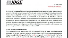Nível médio: IBGE abre nova seleção com vagas para Rondônia