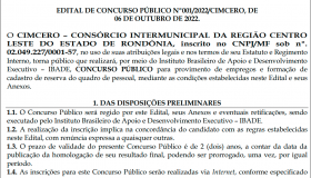 Abertas inscrições para o concurso do Cimcero com 36 vagas em todos os níveis