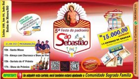5º Festa do Padroeiro São Sebastião acontece em janeiro; cartelas já estão...