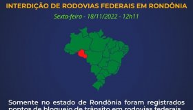 PRF diz que só há interdições em rodovias federais de Rondônia