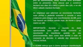 Empresas de Rolim fecham em apoio a manifestação