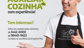 UTILIDADE PÚBLICA - Contrata se Auxiliar de Cozinha