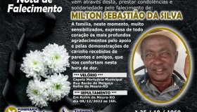 Nota de Falecimento: Milton Sebastião da Silva