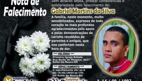 Nota de falecimento: Gabriel Martins da Silva
