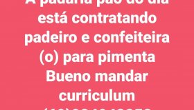 A padaria pão do dia está contratando padeiro e confeiteira