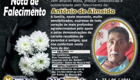 Nota de Falecimento Antônio de Almeida