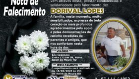 Nota de falecimento Dorival Lopes