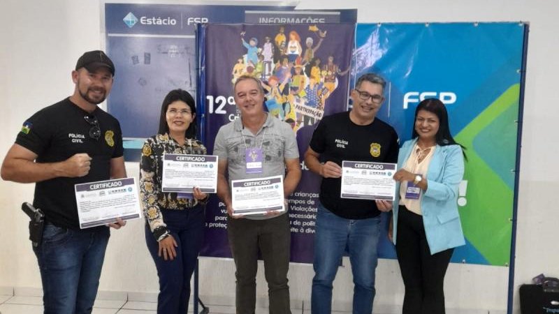 Foto 2 da matéria: Equipe da Delegacia da Mulher de Rolim de Moura participa da XII Conferencia Municipal dos Direitos da Criança e do Adolescente de Rolim de Moura
