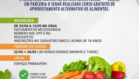 SEMAS anuncia curso de aproveitamento alternativo de alimentos em Rolim de Moura