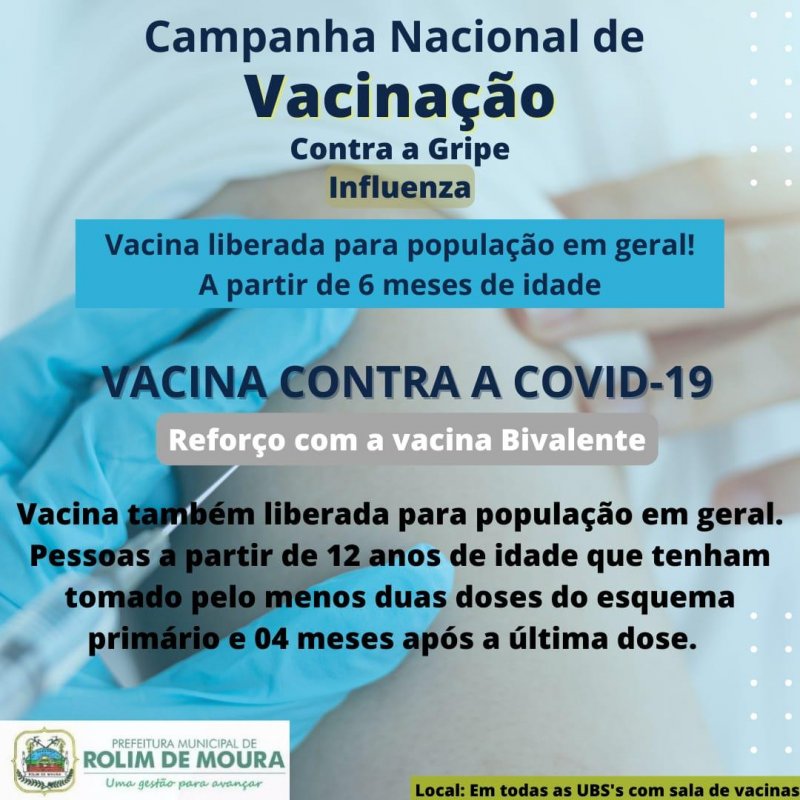 Vacinação contra gripe está aberta para população em geral em Rolim de Moura