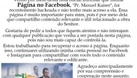 Página no Facebook, do pastor Maxuel Kaiser foi hackeada