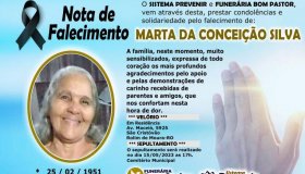 Nota de falecimento: Marta da Conceição Silva