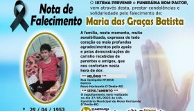 Nota de Falecimento: Maria das Graças Batista