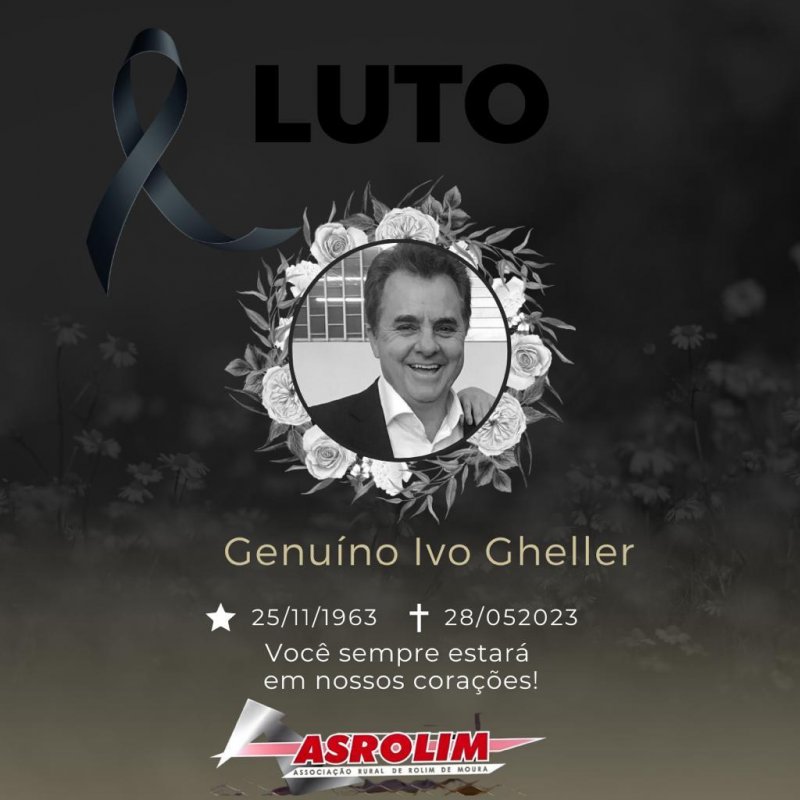 ASROLIM emite nota de pesar pelo falecimento de Ivo Gheller