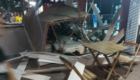Fachada de loja desaba em Pimenta Bueno
