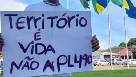 Indígenas fazem manifestação em Porto Velho contra PL do marco temporal