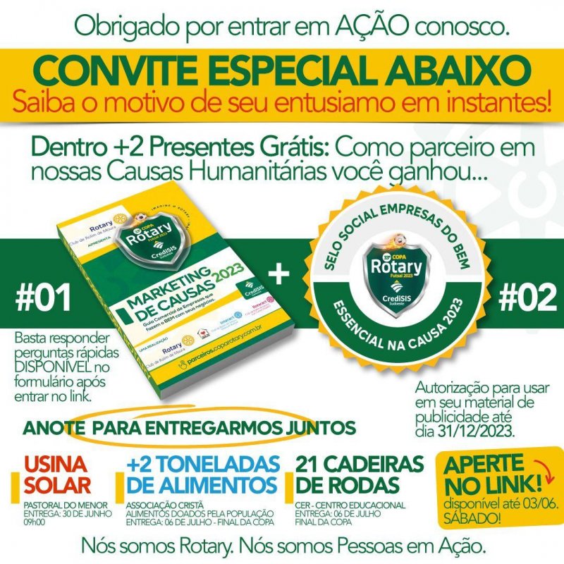 Você é um dos patrocinadores da 33ª Copa Rotary/CrediSIS Sudoeste? Então, está qualificado para ver isto!