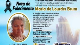 Nota de falecimento: Maria de Lourdes Brum